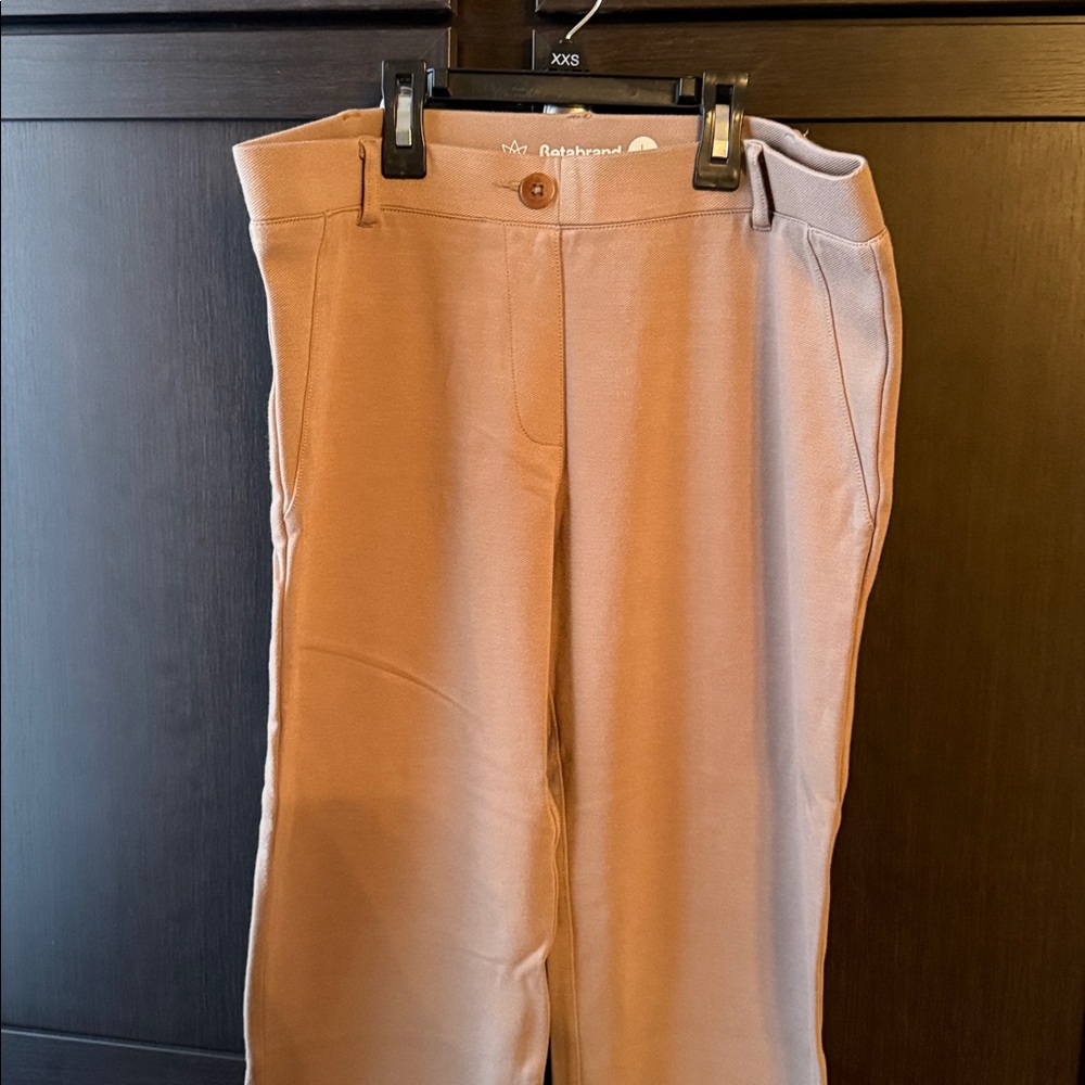 Betabrand Dress Pant Yoga Pants Tan Color Size Large Long